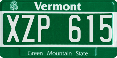 VT license plate XZP615