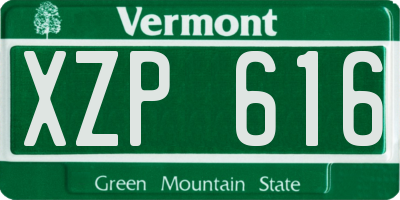 VT license plate XZP616