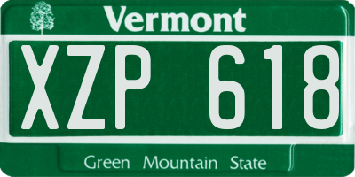 VT license plate XZP618