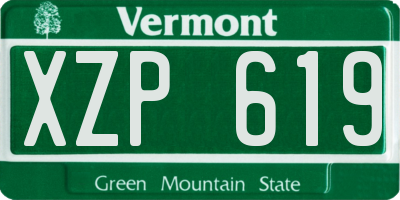 VT license plate XZP619