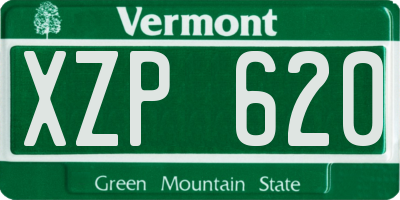 VT license plate XZP620
