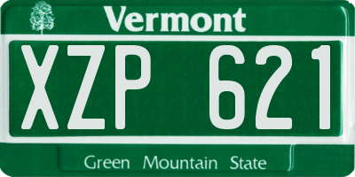 VT license plate XZP621