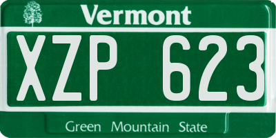 VT license plate XZP623