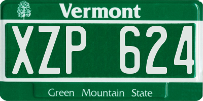VT license plate XZP624