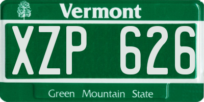 VT license plate XZP626