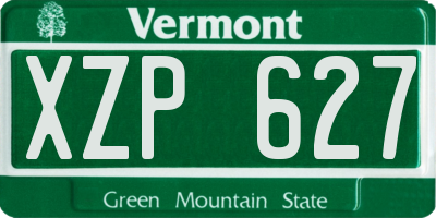 VT license plate XZP627