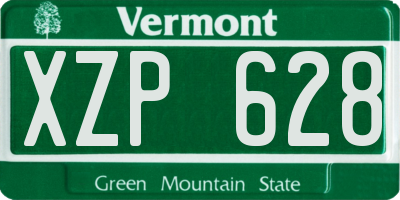 VT license plate XZP628