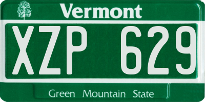 VT license plate XZP629