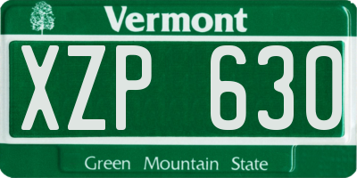 VT license plate XZP630