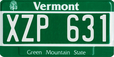 VT license plate XZP631