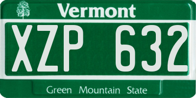 VT license plate XZP632