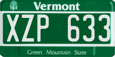 VT license plate XZP633