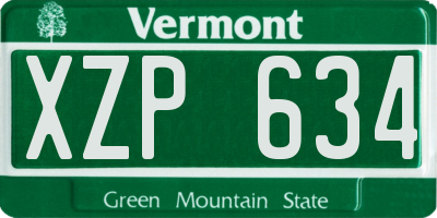 VT license plate XZP634