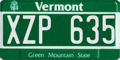 VT license plate XZP635