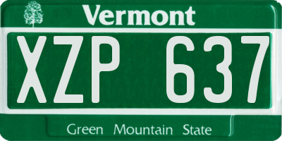 VT license plate XZP637