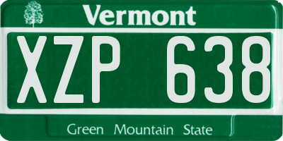 VT license plate XZP638