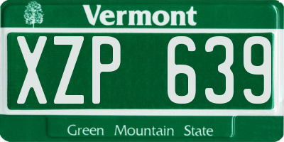 VT license plate XZP639
