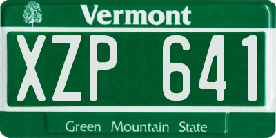 VT license plate XZP641