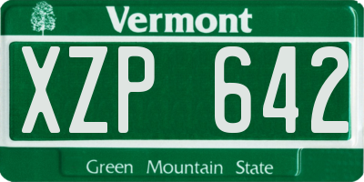 VT license plate XZP642
