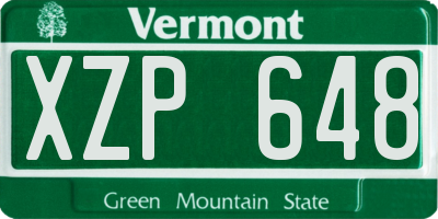 VT license plate XZP648