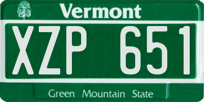 VT license plate XZP651