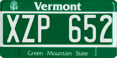 VT license plate XZP652