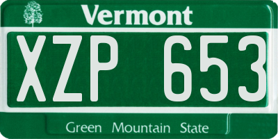 VT license plate XZP653