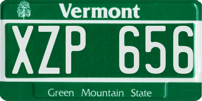 VT license plate XZP656