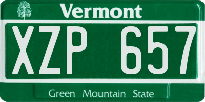 VT license plate XZP657