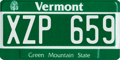 VT license plate XZP659