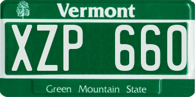 VT license plate XZP660