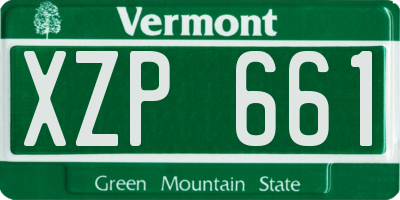 VT license plate XZP661