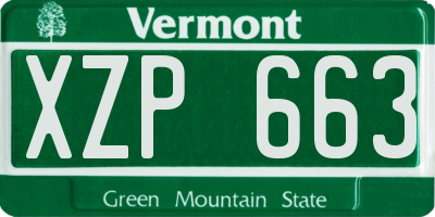 VT license plate XZP663