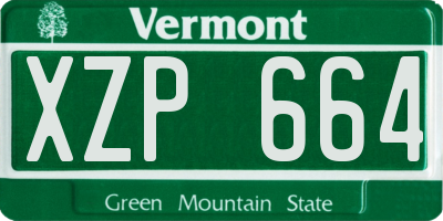 VT license plate XZP664