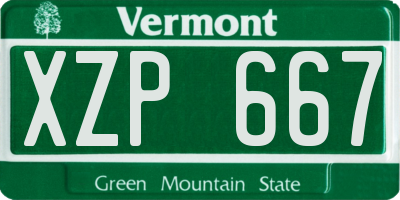 VT license plate XZP667
