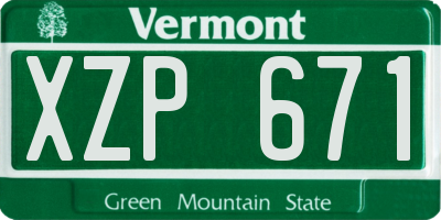 VT license plate XZP671