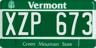 VT license plate XZP673