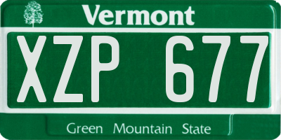 VT license plate XZP677