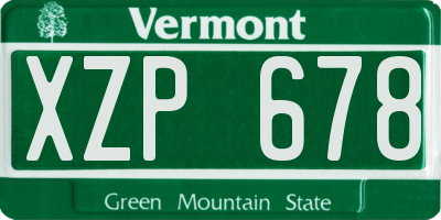 VT license plate XZP678