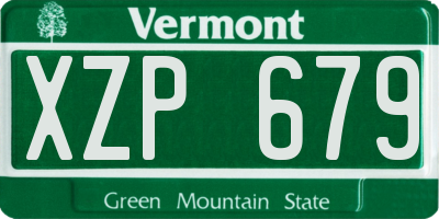 VT license plate XZP679