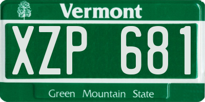 VT license plate XZP681