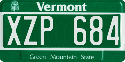VT license plate XZP684