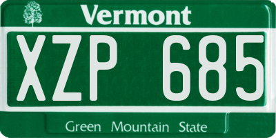 VT license plate XZP685
