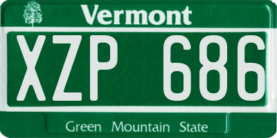 VT license plate XZP686