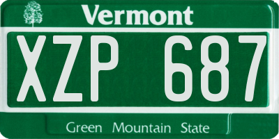 VT license plate XZP687