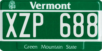 VT license plate XZP688