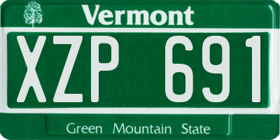 VT license plate XZP691