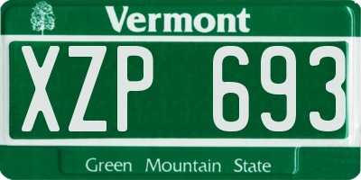 VT license plate XZP693