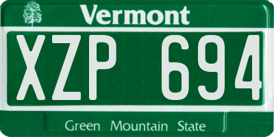 VT license plate XZP694