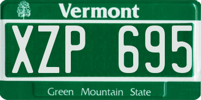 VT license plate XZP695
